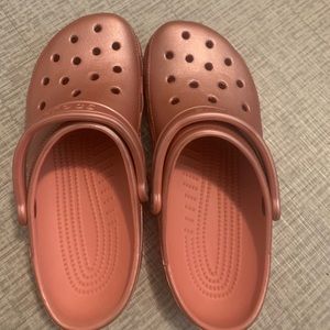 Shiny Pink Crocs